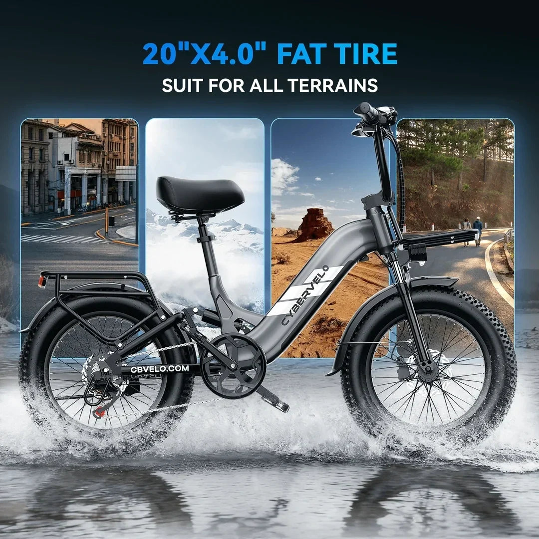 Pedal Electric Bike, 80 Miles Range, 400 lbs Weight Capacity