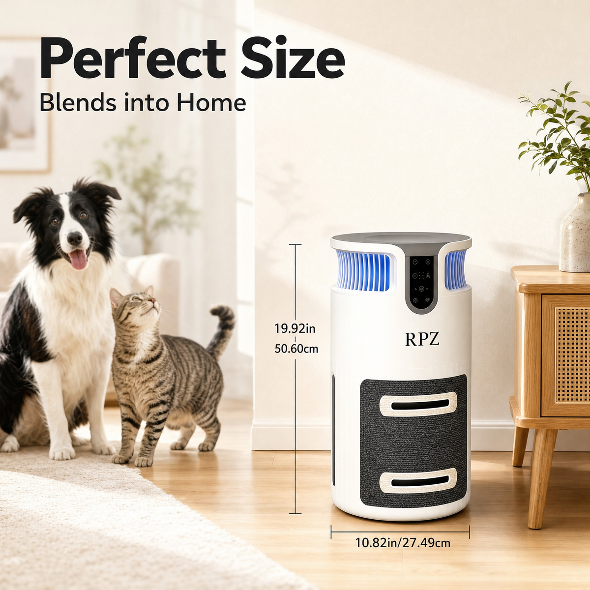 Smart Air Purifier for Pets – HEPA Filtration, Pet Hair & Odor Control, 2,200 Sq. Ft. Coverage, Quiet Operation & Built-In Cat Scratcher