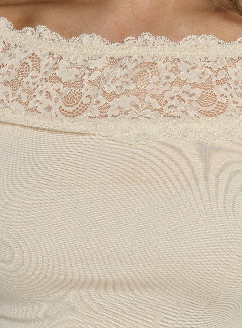 Breiann Lace Off Shoulder Long Sleeve Top Butter