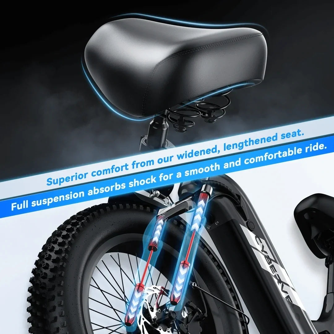 Pedal Electric Bike, 80 Miles Range, 400 lbs Weight Capacity