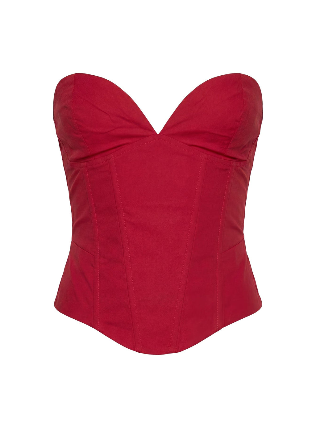 Isalina Strapless Corset Top Red