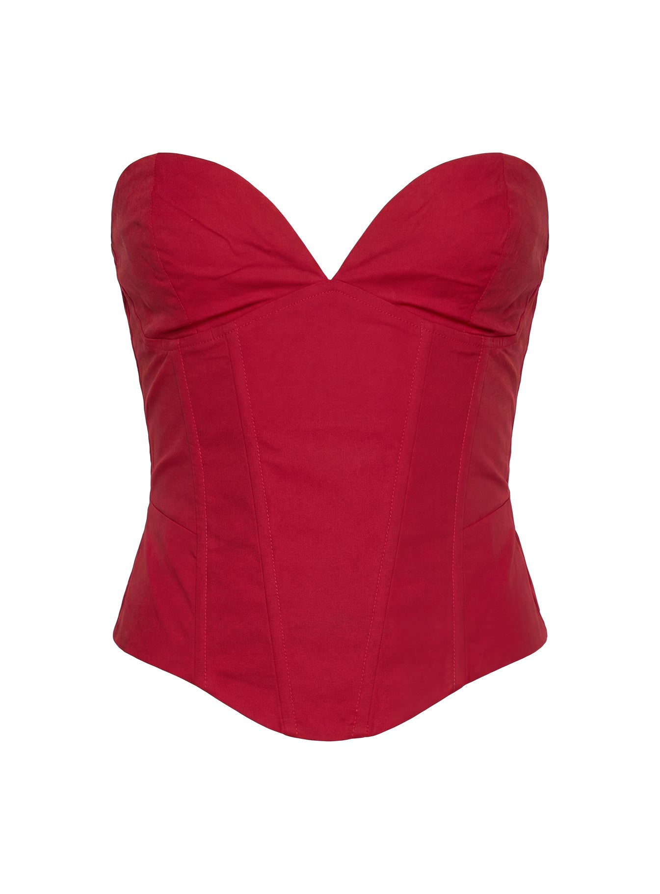 Isalina Strapless Corset Top Red